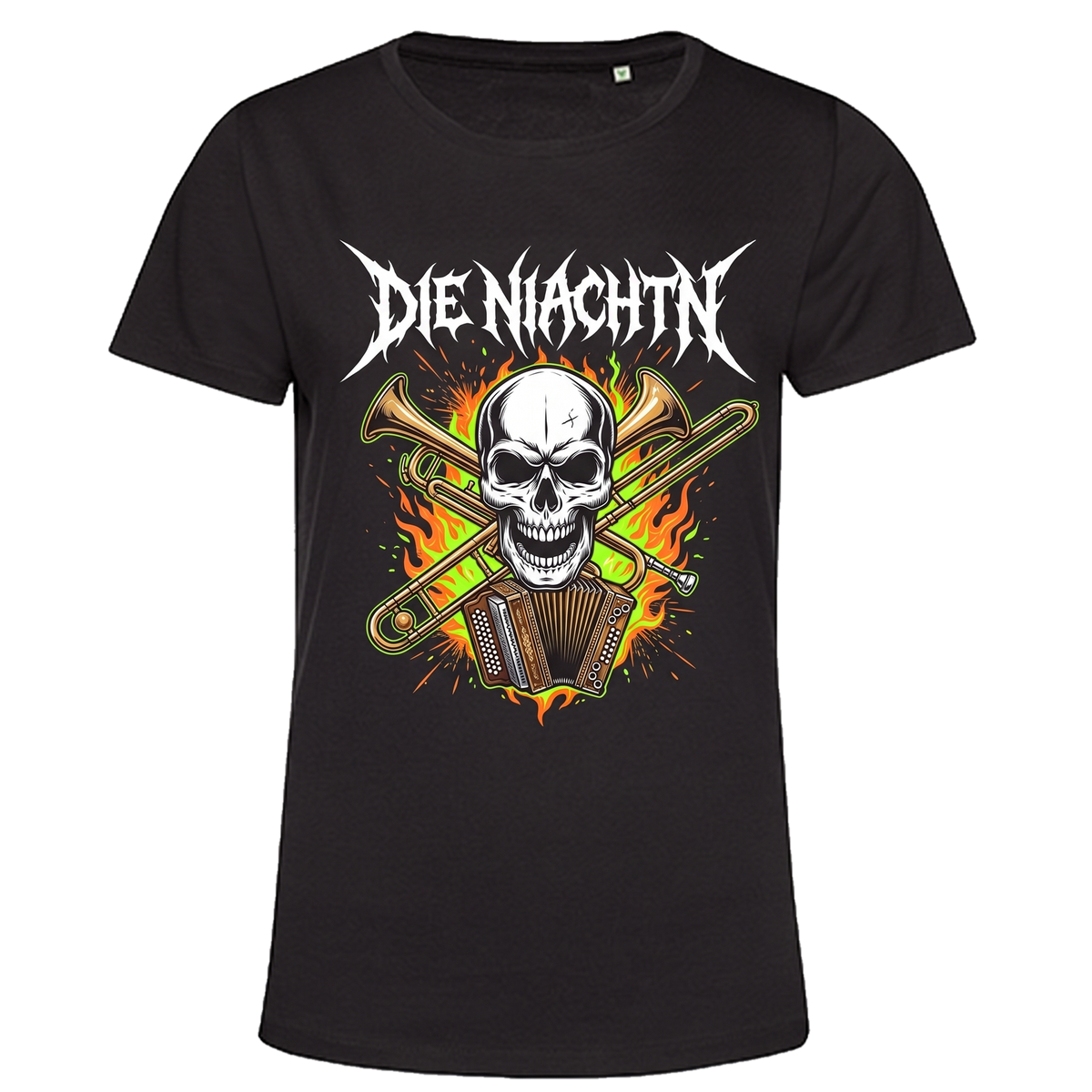 Niachtn Shirt Blechpirat, Schwarz, Damen