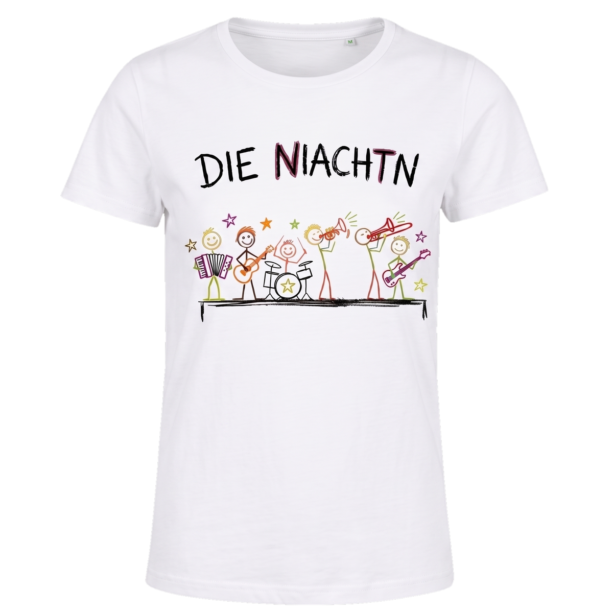 Niachtn Shirt Die ganze Band, Weiß, Damen