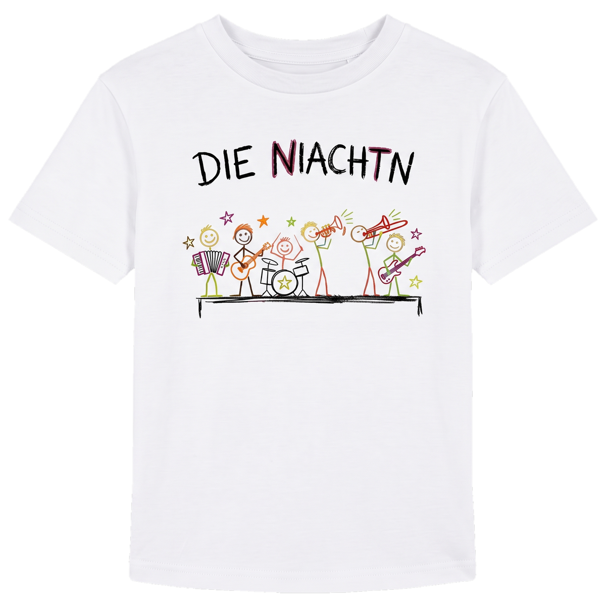 Niachtn Shirt Die ganze Band, Weiß