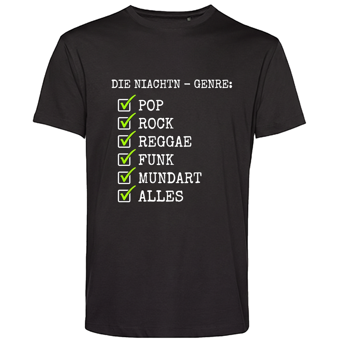 Niachtn Shirt Genre: Alles, Schwarz