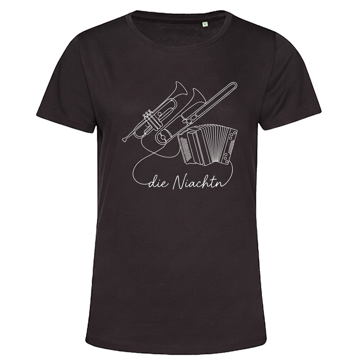 Niachtn Shirt One Line, Schwarz, Damen