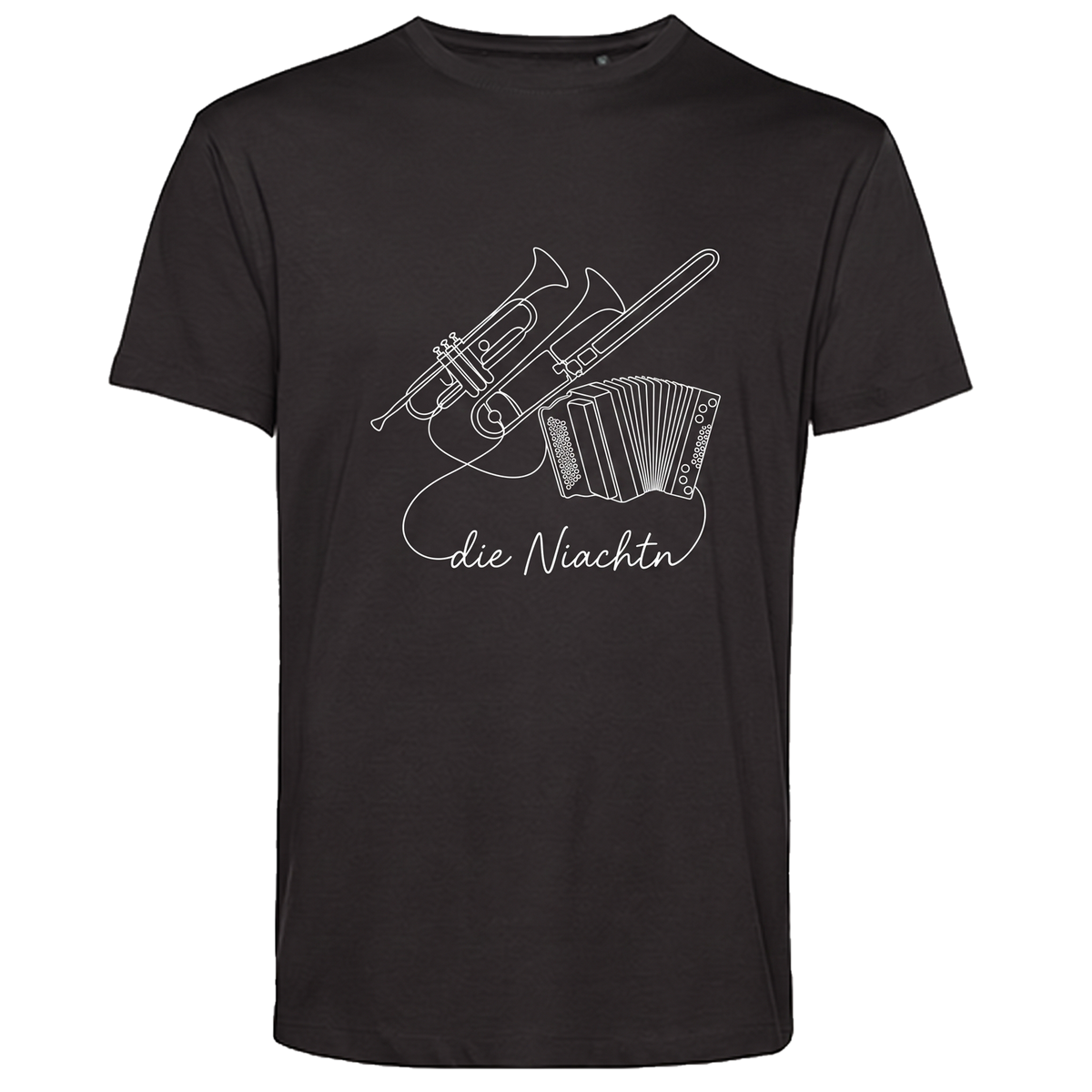 Niachtn Shirt One Line, Schwarz