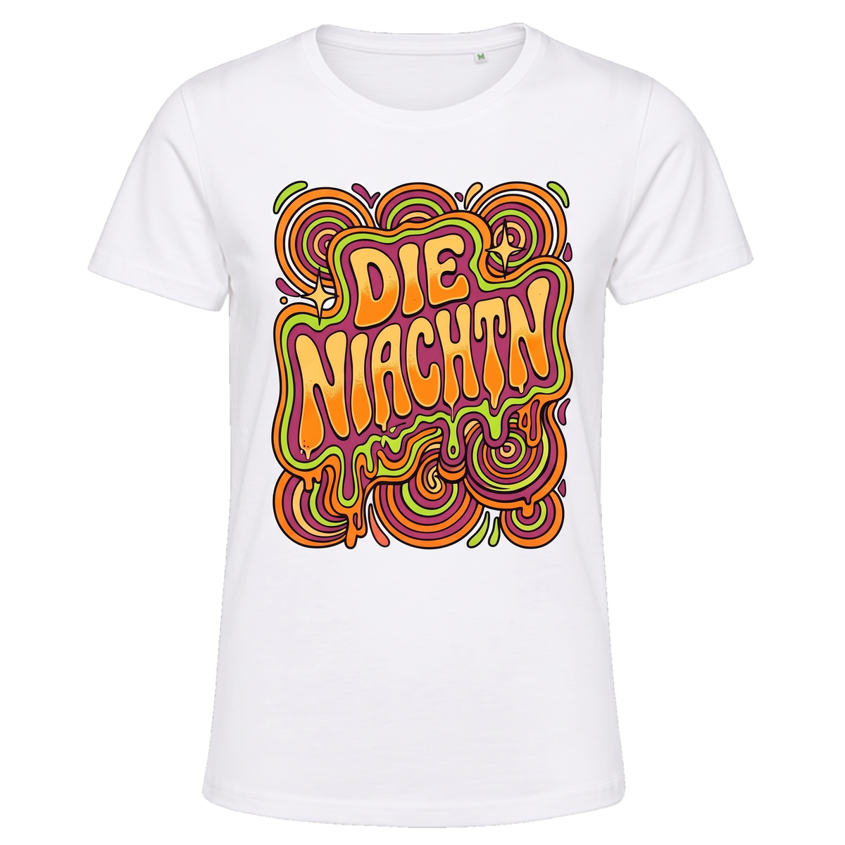 Niachtn Shirt Psychedelic, Weiß, Damen