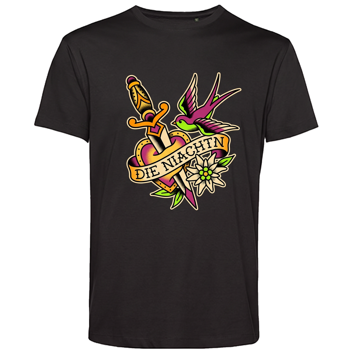 Niachtn Shirt Tattoo Flash, Schwarz