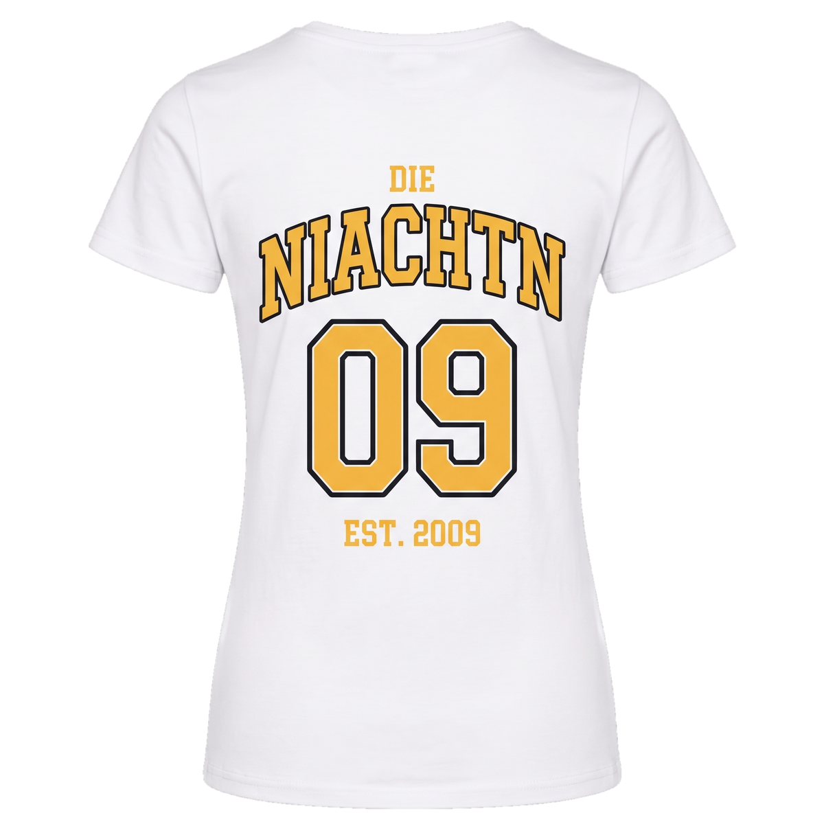 Niachtn Shirt Wappen & 09, Weiß, Damen, Rückseite